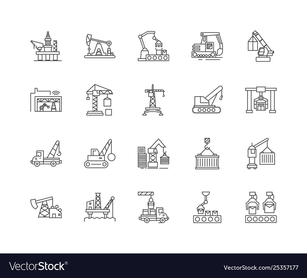 Access equipment line icons linear signs