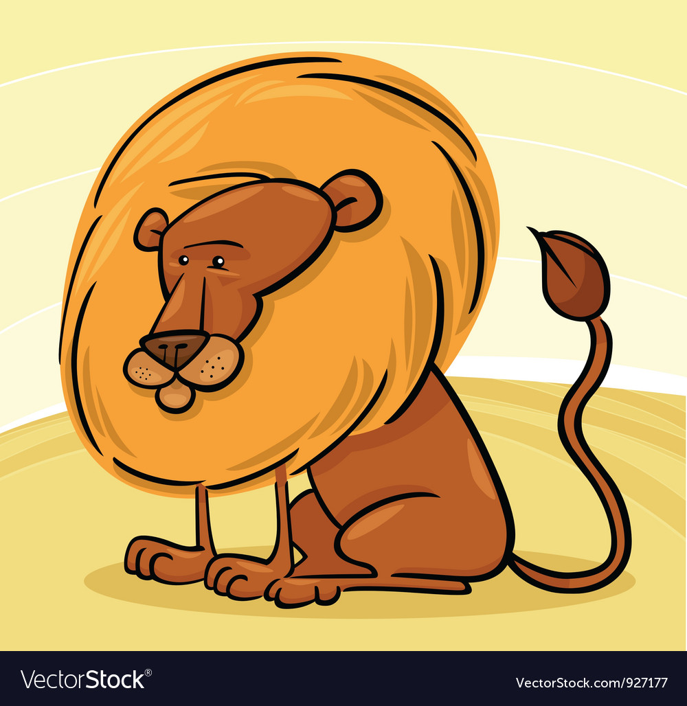 African lion cartoon Royalty Free Vector Image