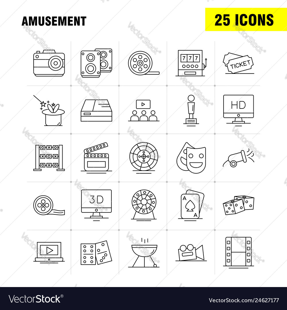 Amusement line icon for web print and mobile uxui