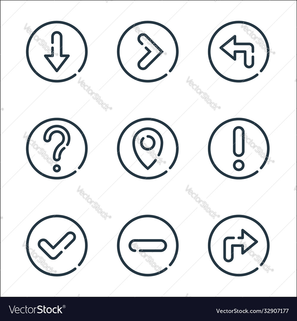 Arrow line icons linear set quality Vector Image Arrow line icons linear set quality