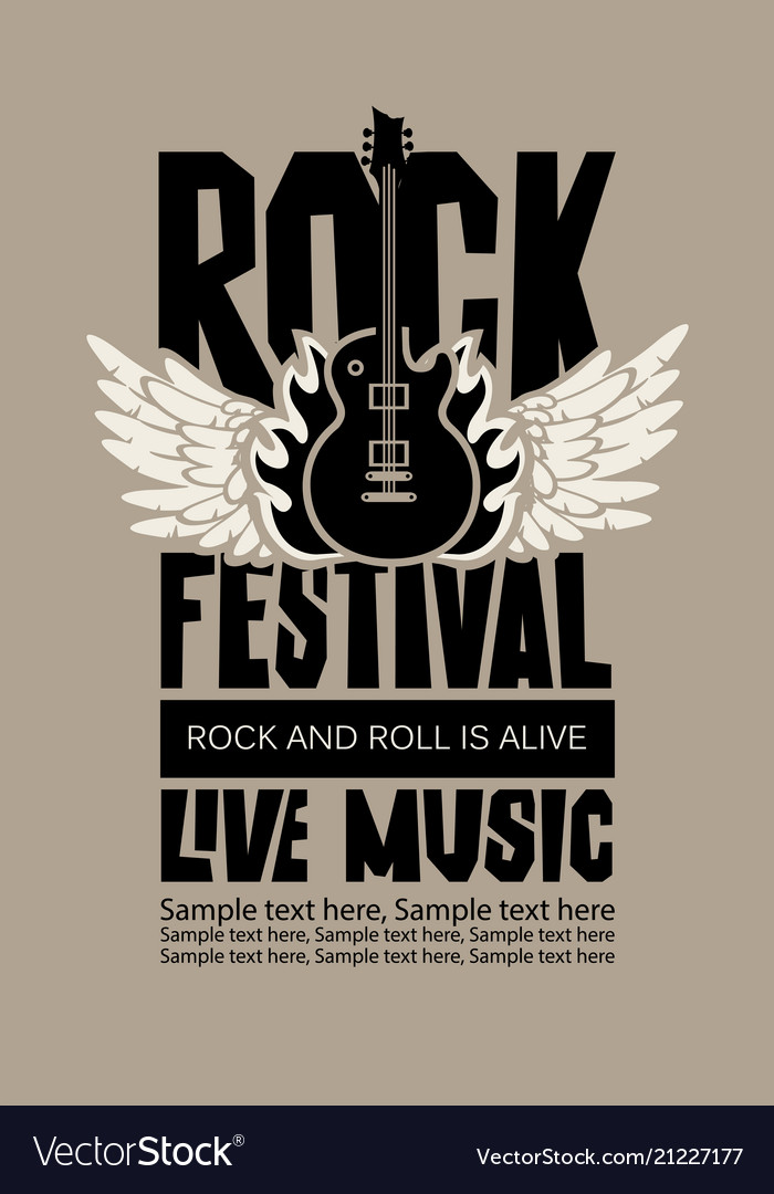 Banner for rock festival live music Royalty Free Vector