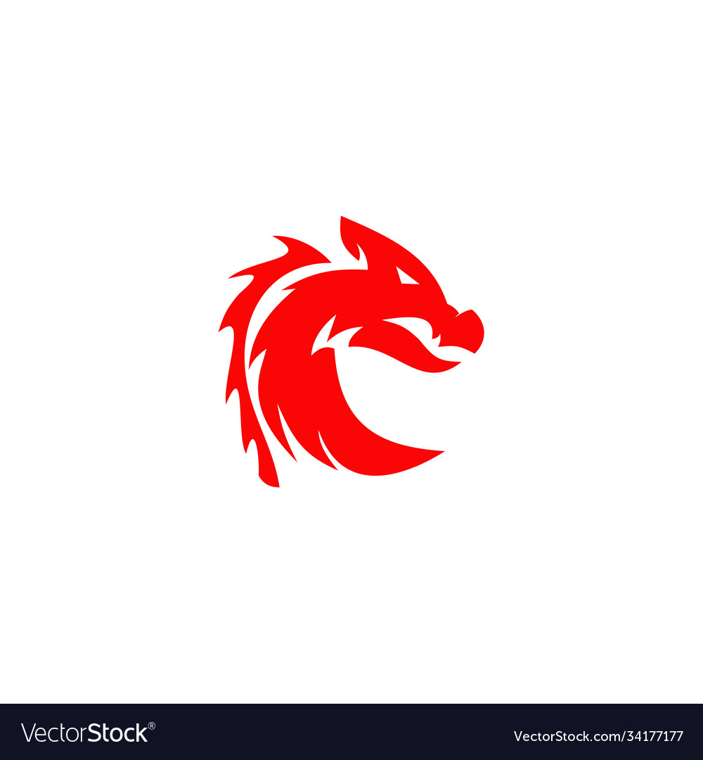 Dragon animal logo design template Royalty Free Vector Image