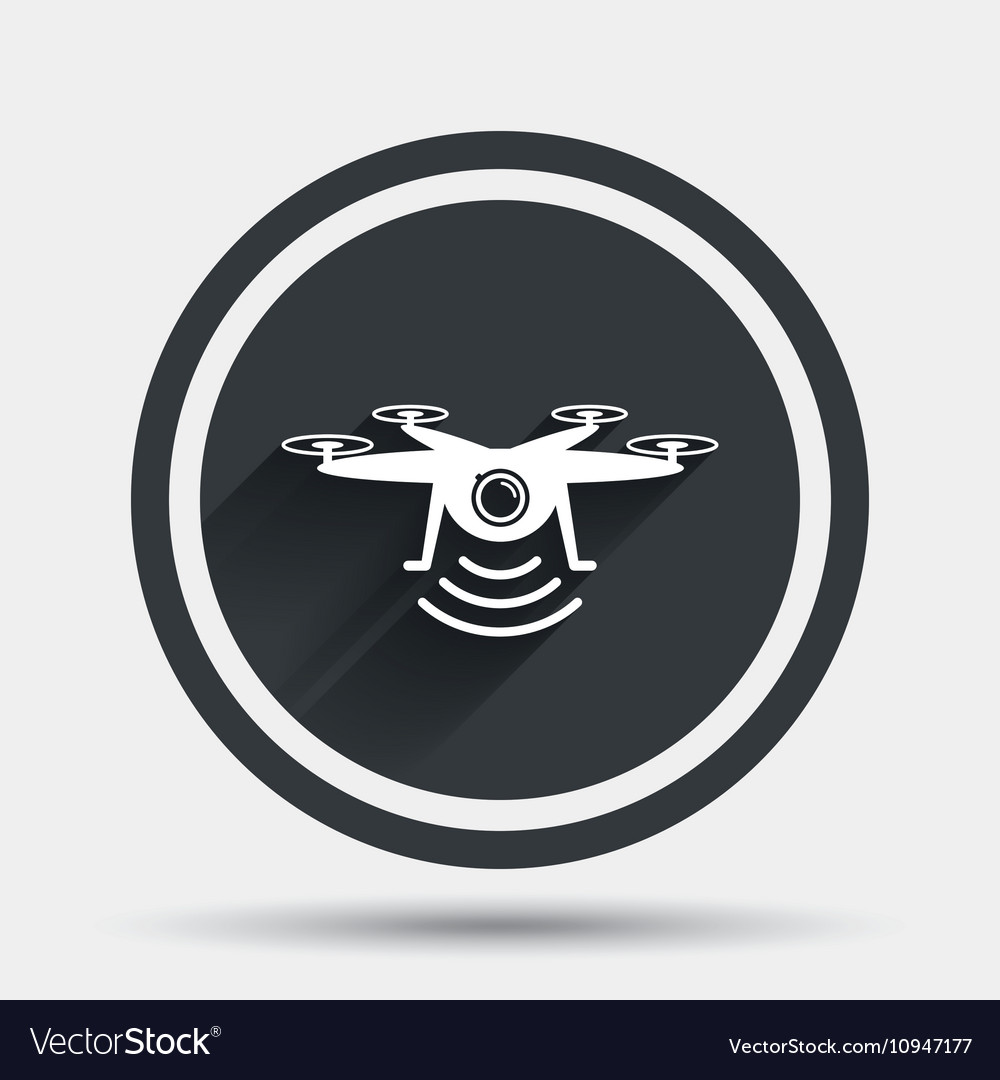Drone icon quadrocopter with action camera