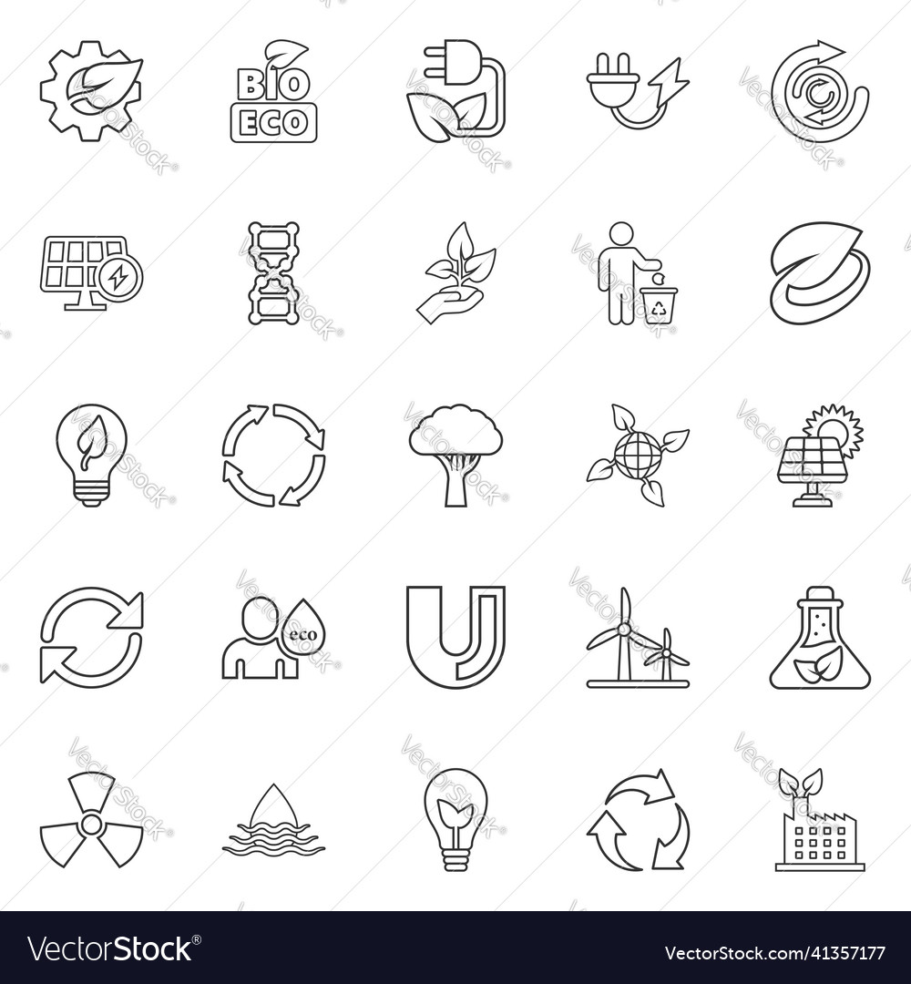 Eco environment icons set in flat style ecology