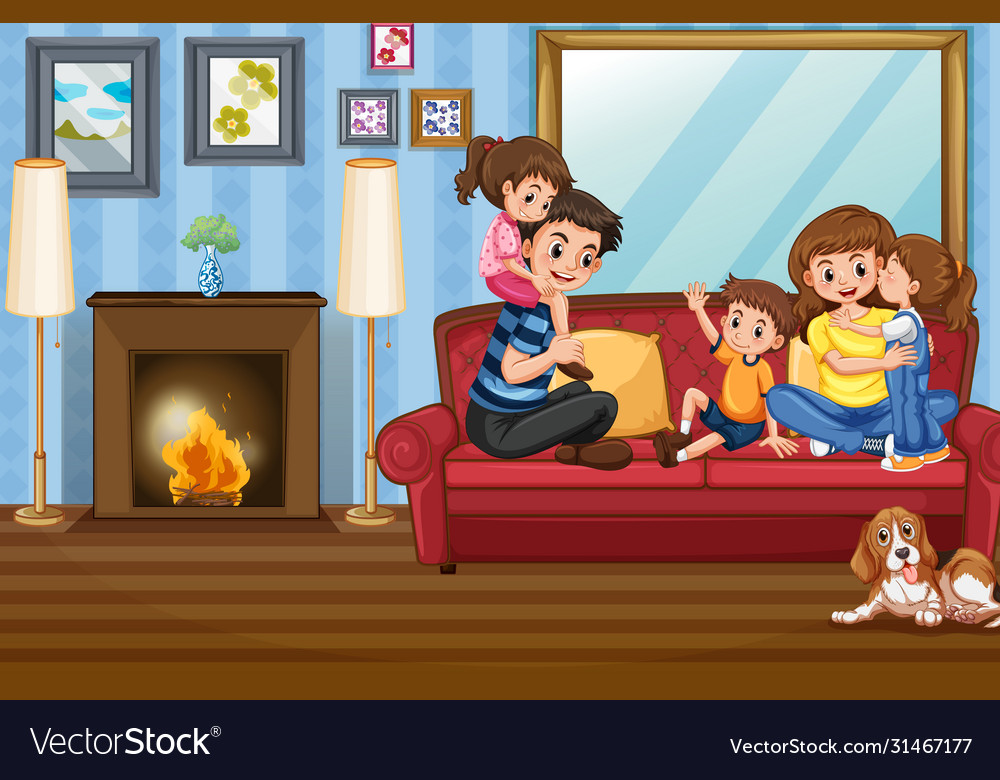 Family member at house Royalty Free Vector Image