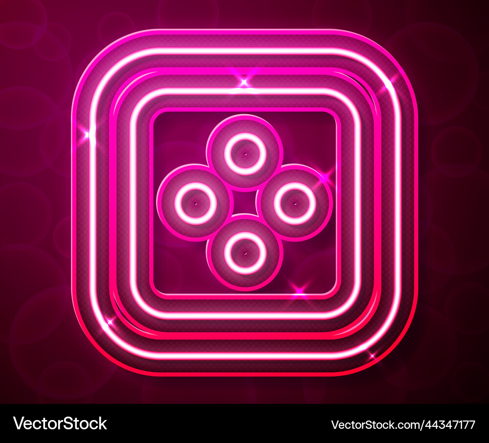 Glowing neon line sewing button for clothes icon Vector Image