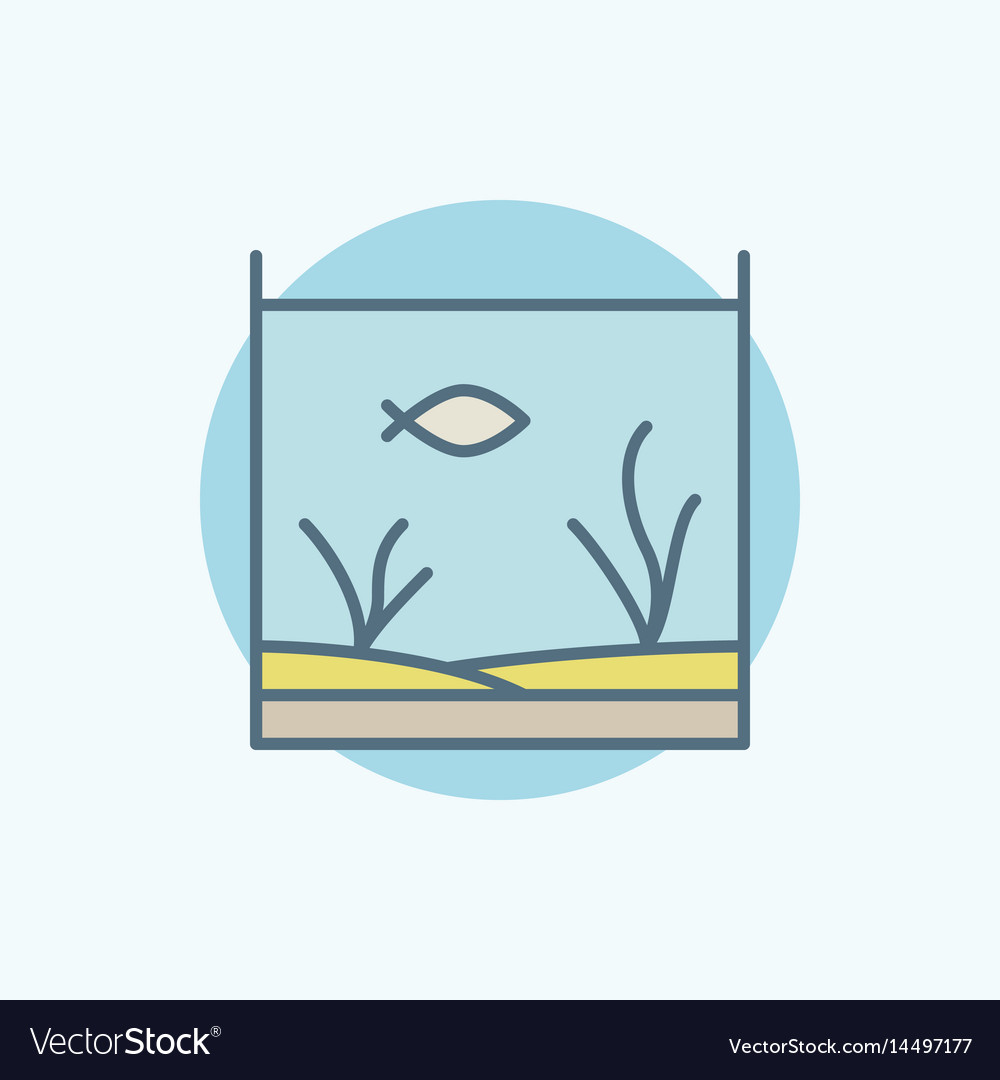 Home aquarium colorful icon