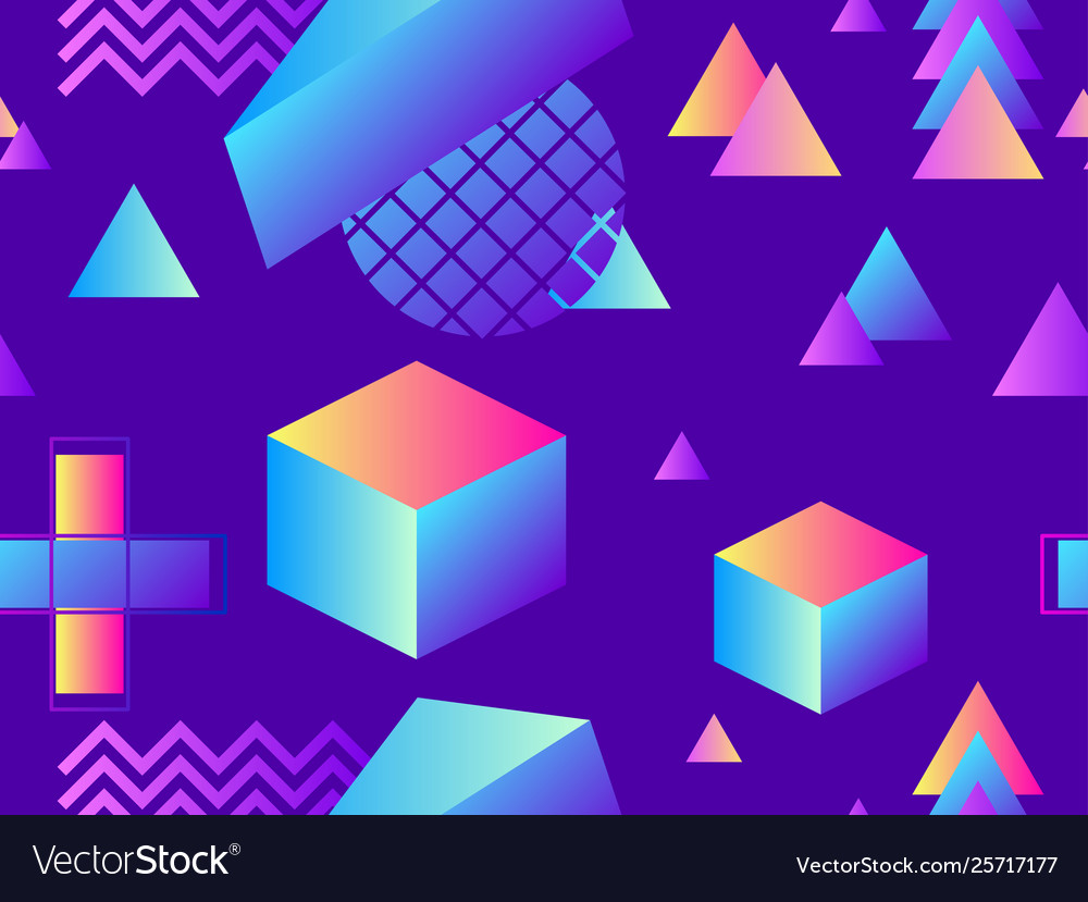 Memphis seamless pattern geometric elements