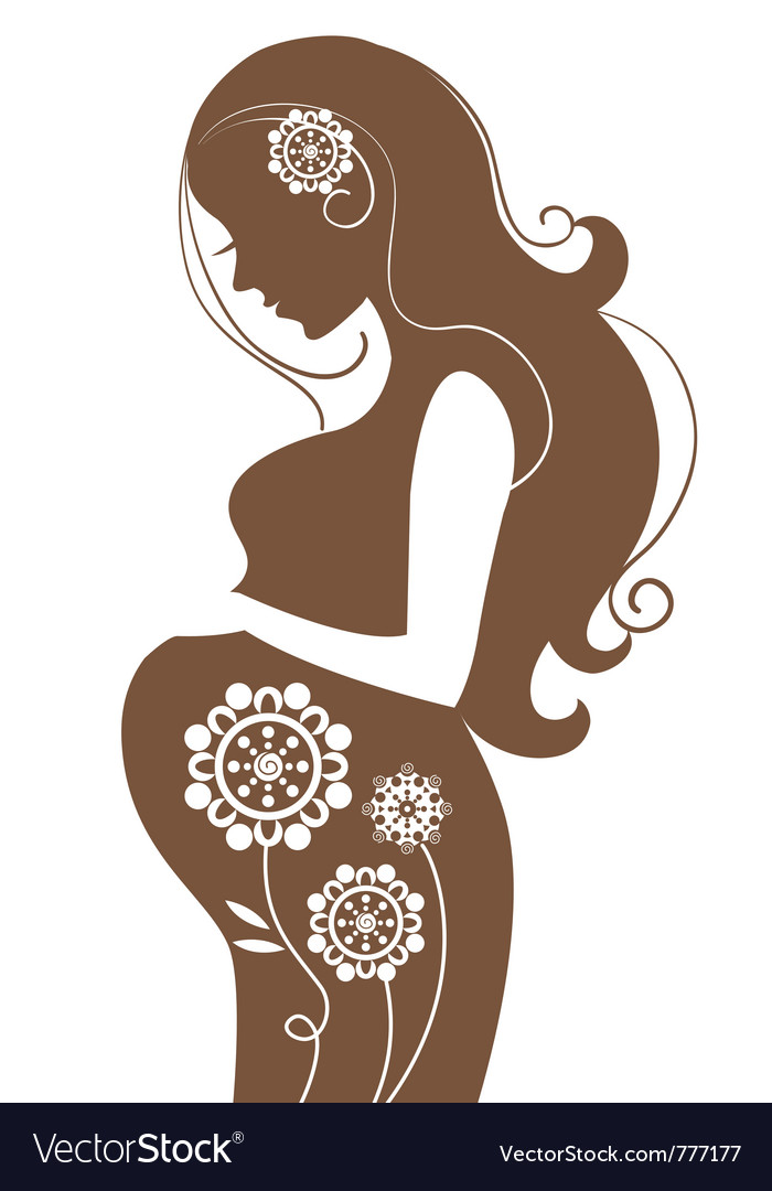 Download Pregnant woman in flowers Royalty Free Vector Image