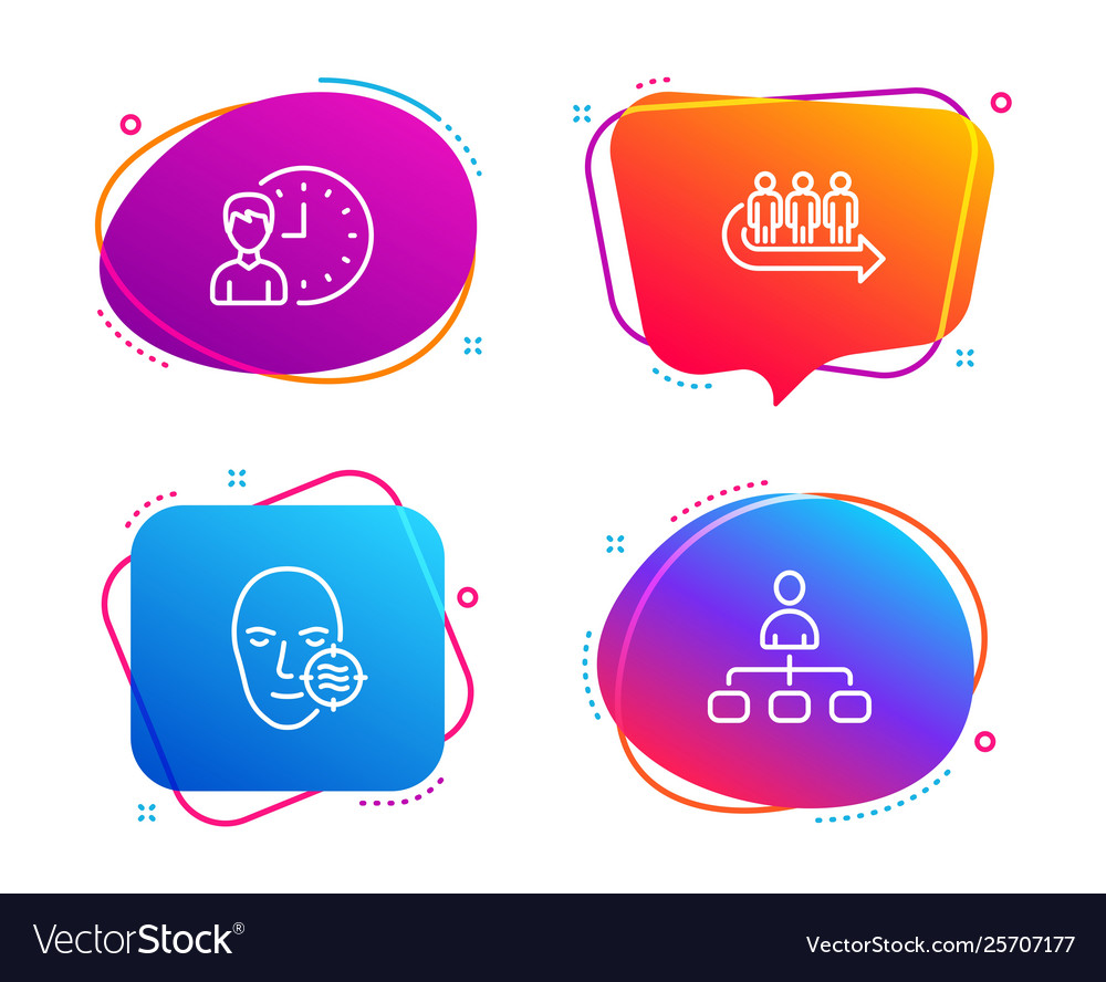 Problem skin queue and working hours icons set