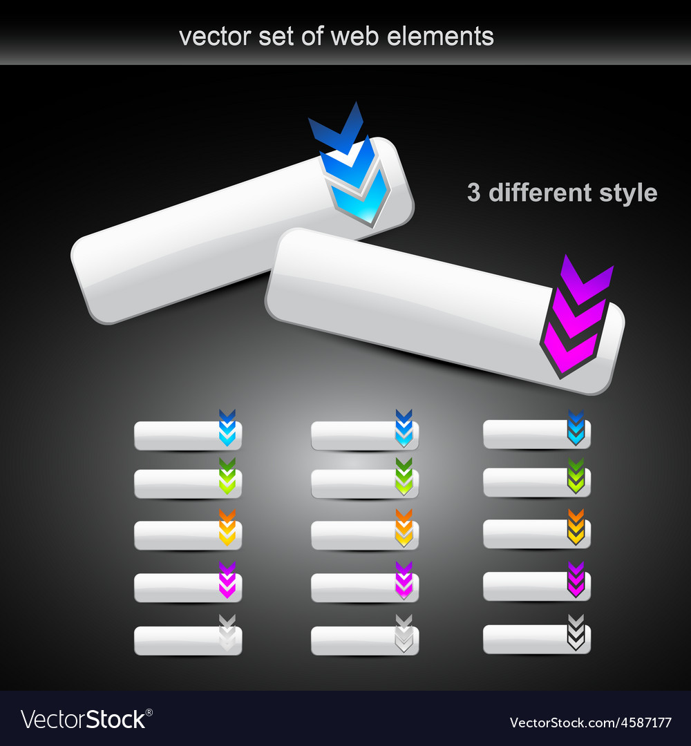 Set of different style web buttons