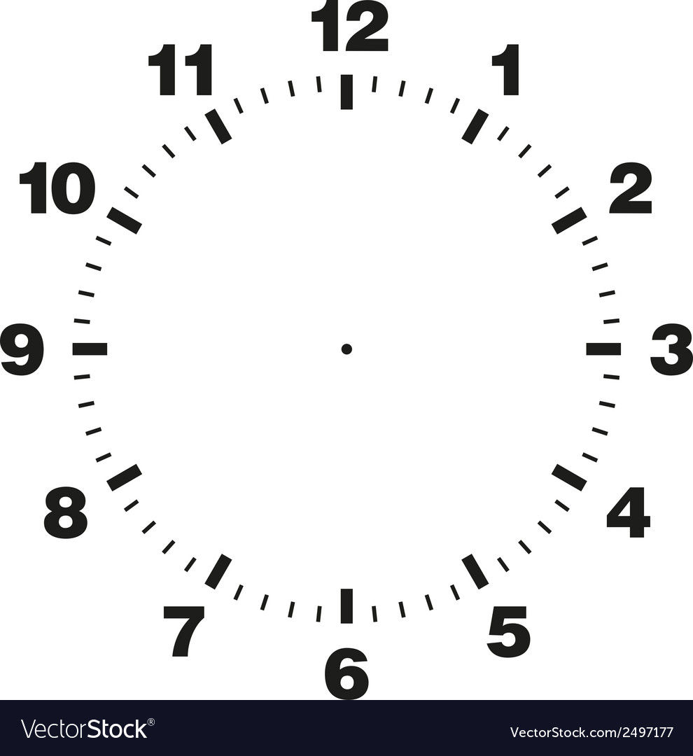 Template Clock Dial Royalty Free Vector Image VectorStock