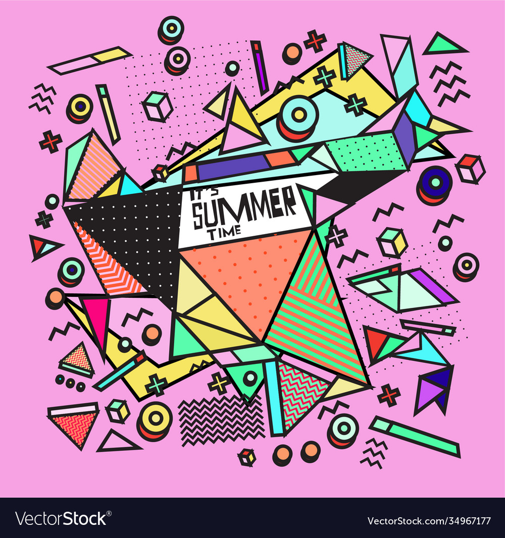 Triangle geometric forms for summer design event vector image Triangle geometric forms for summer design event