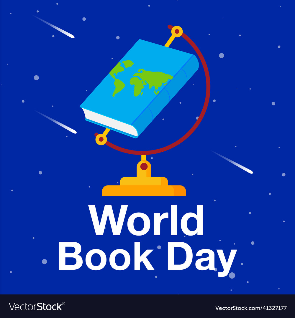 World book and copyright day logo icon flat Vector Image