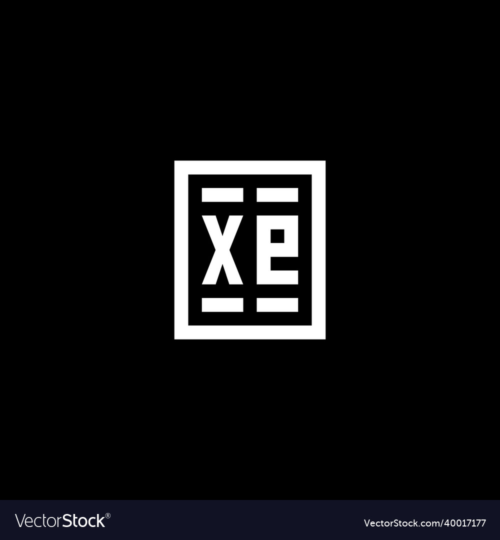 Xe initial logo with square rectangular shape