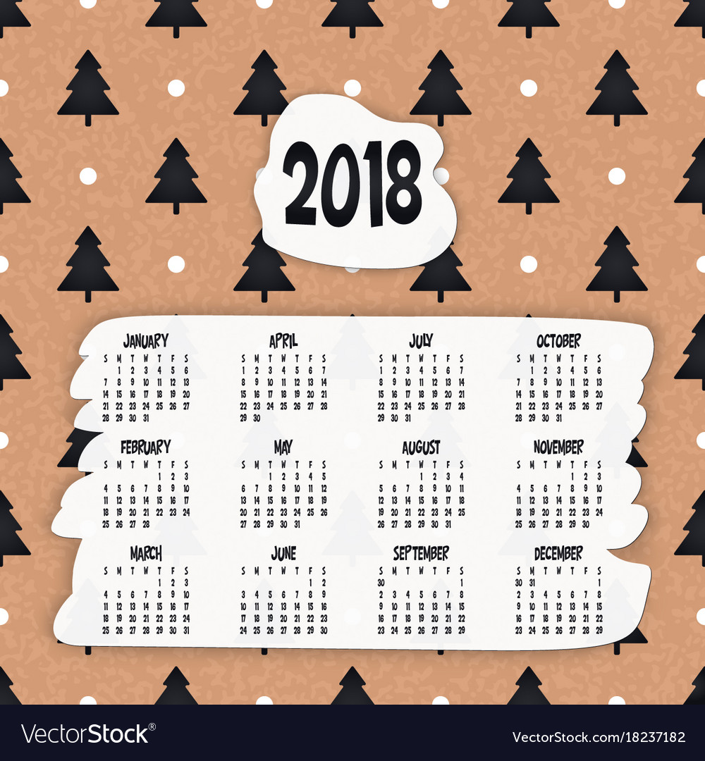 2018 calendar it can be used for web or print