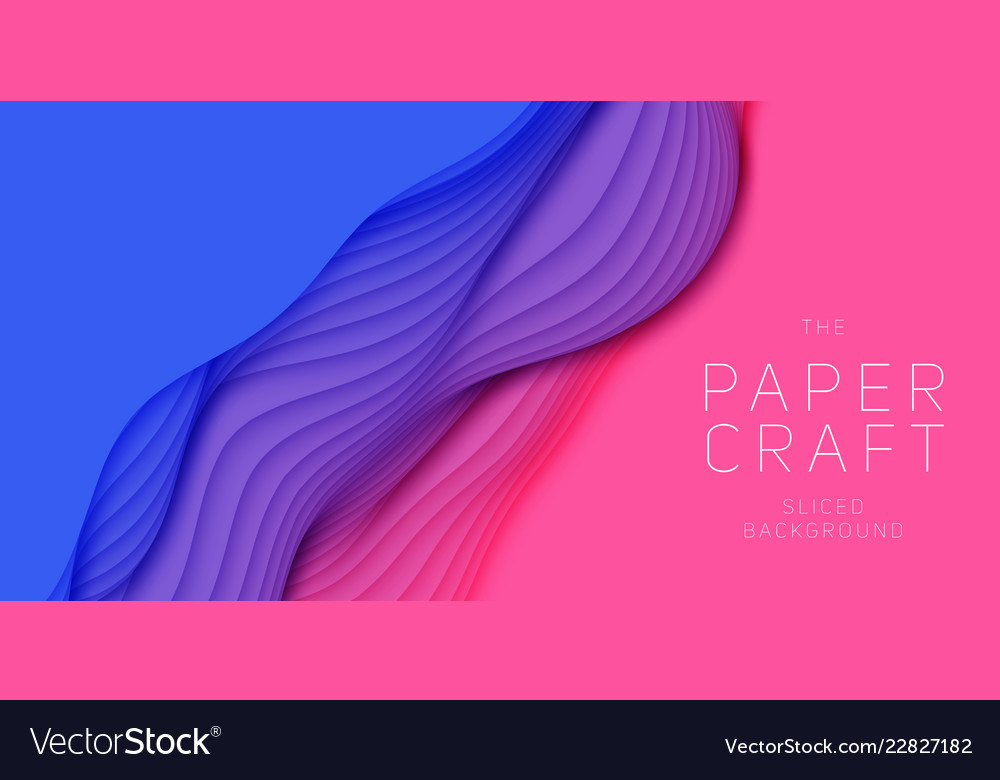 3d abstract background with paper cut shape