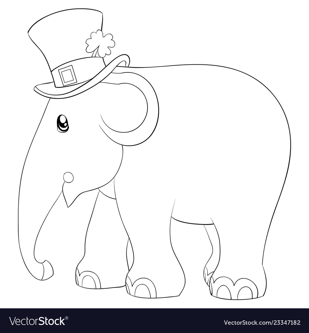 A children coloring bookpage cute elephantwith