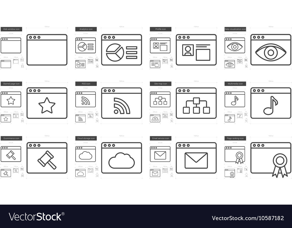 Application line icon set
