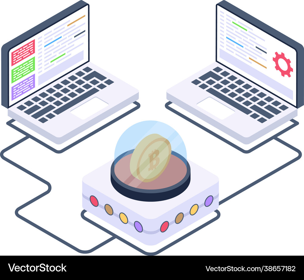 Bitcoin network Royalty Free Vector Image - VectorStock