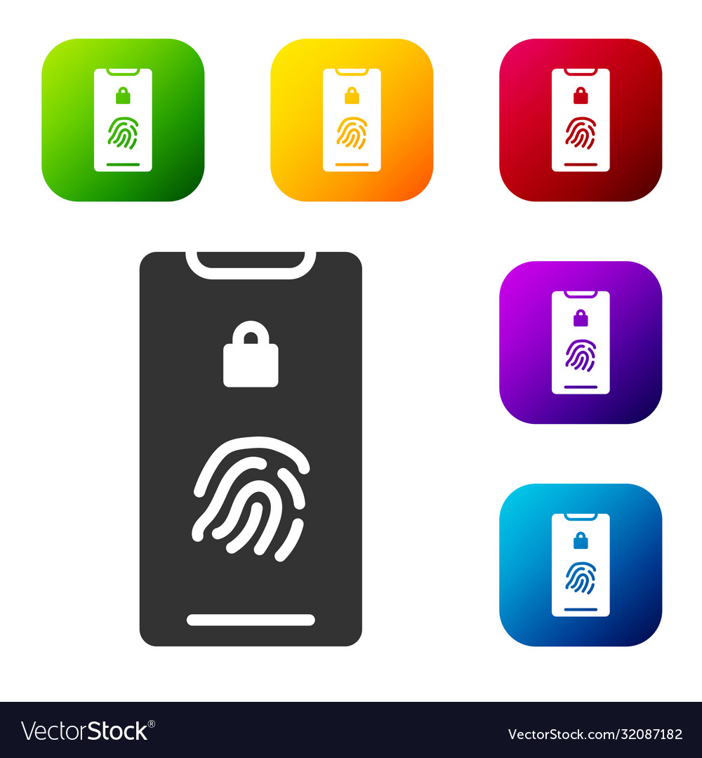 Schwarzes Smartphone mit Fingerabdruck-Scanner-Symbol