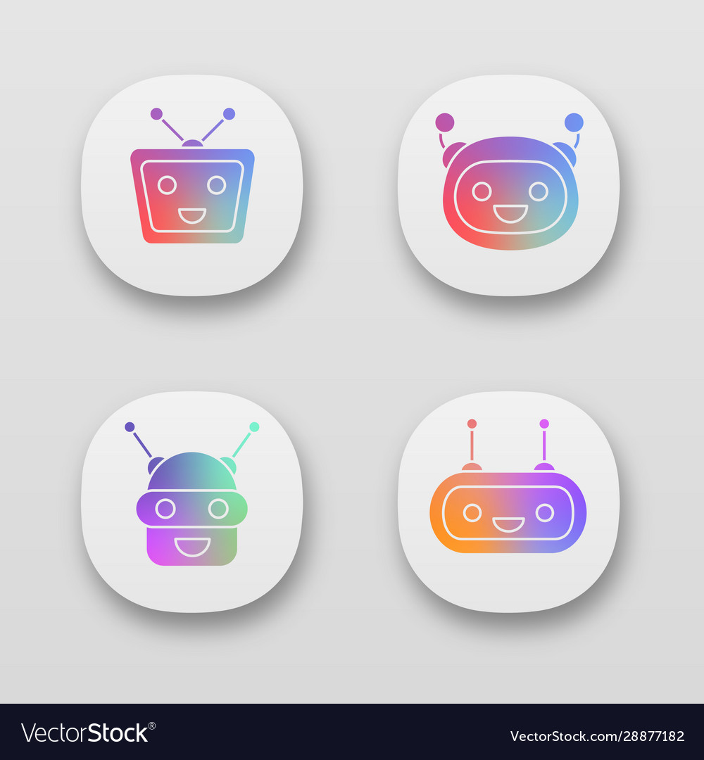 Chatbots app icons set Vector Image Chatbots app icons set
