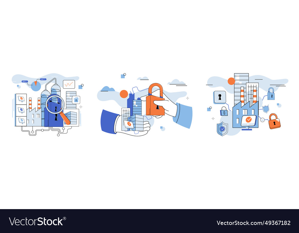Data protection locking down sensitive datis vector image Data protection locking down sensitive datis