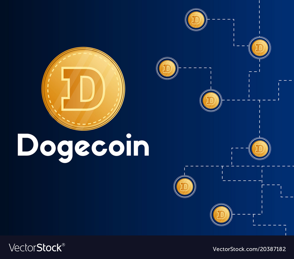 Dogecoin Technology Style On Dark Background Vector Image