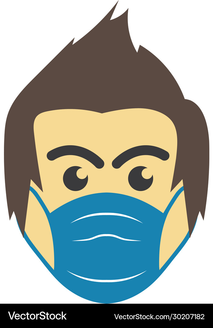 Face man using pollution mask Royalty Free Vector Image