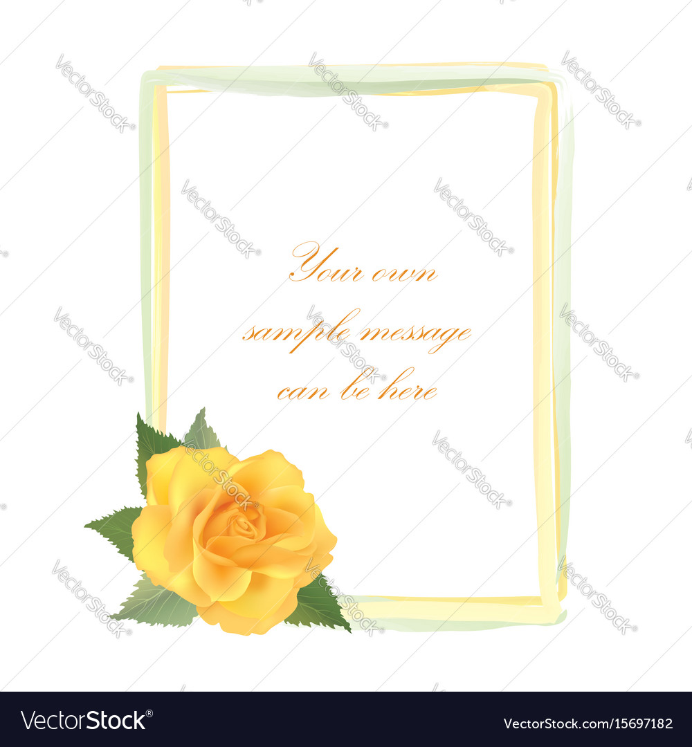 Floral greeting card with flower rose frame