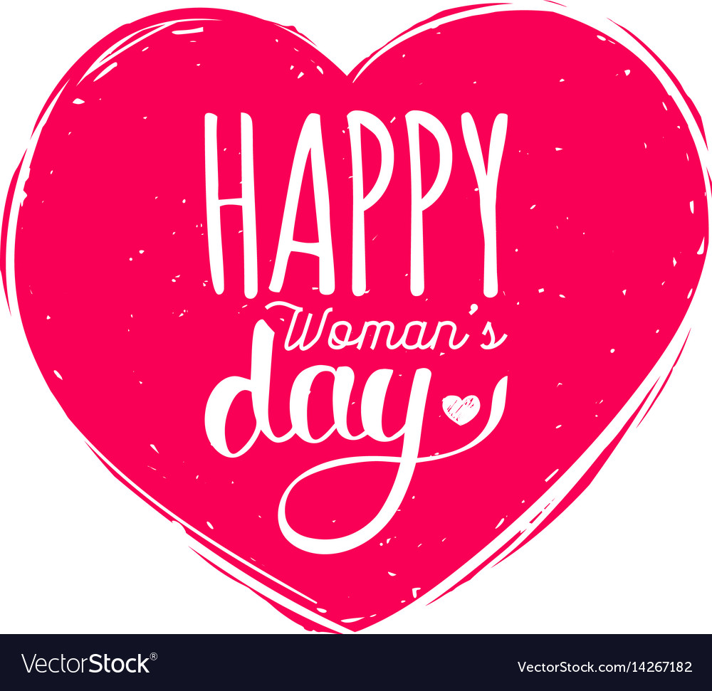 Happy Womans Day Handwritten Lettering Card Vector Image 2382