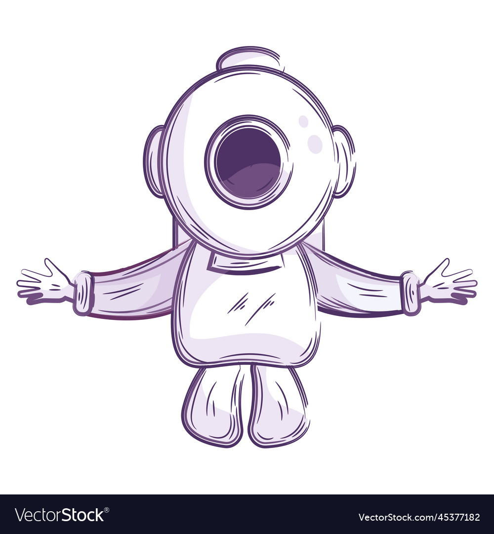 Isolated cute astronaut cartoon character