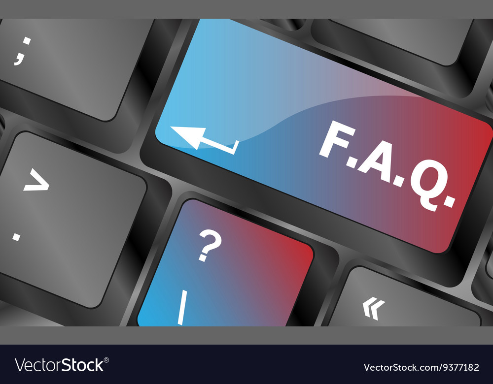 Keyboard with faq button - business concept