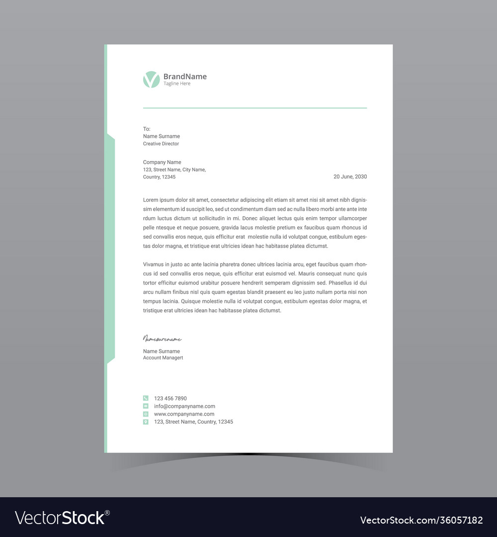 Letterhead template design