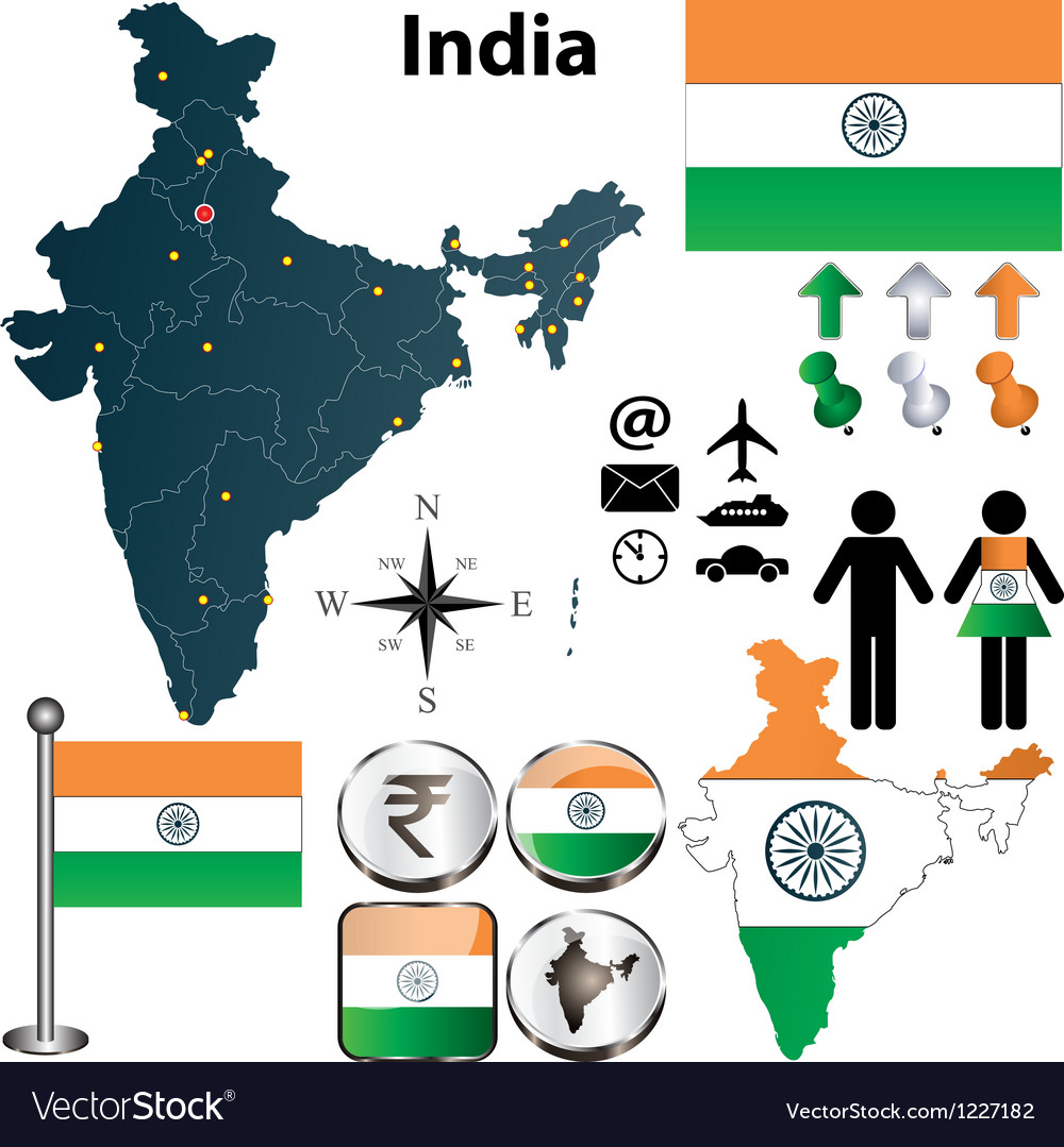 Map Of India Icon Cartoon Royalty Free Vector Image India Map Vector 