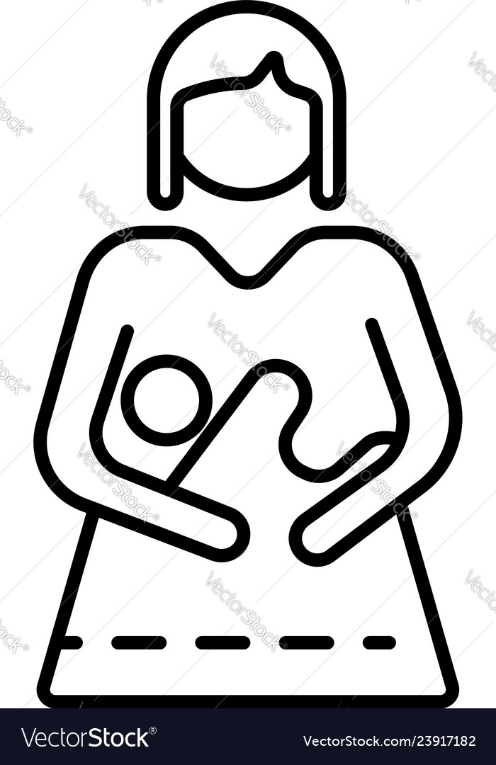 Mother feed baby icon outline style Royalty Free Vector