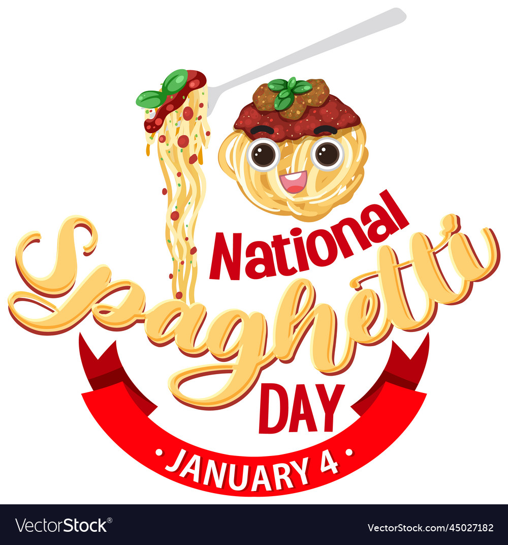 National spaghetti day banner design