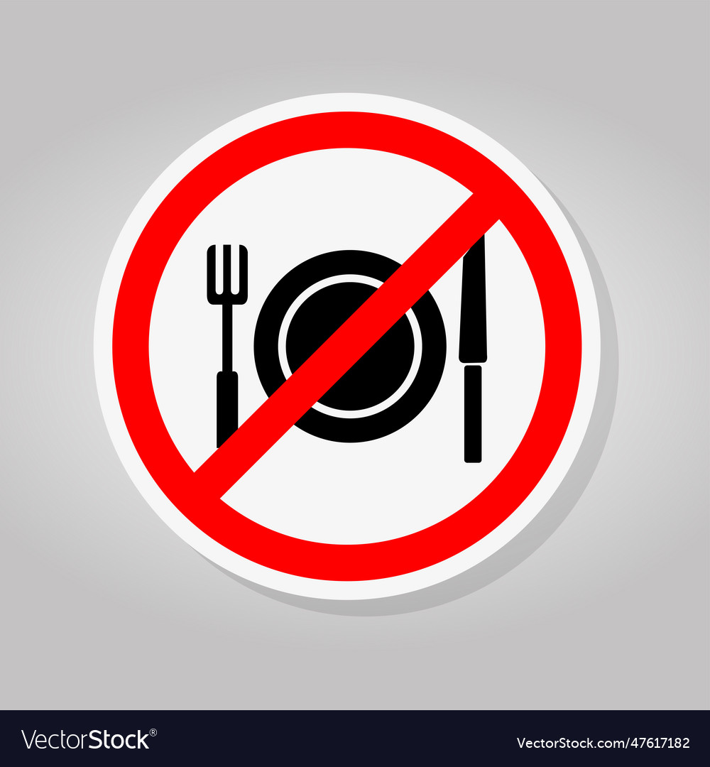 No eating symbol sign isolate on white background