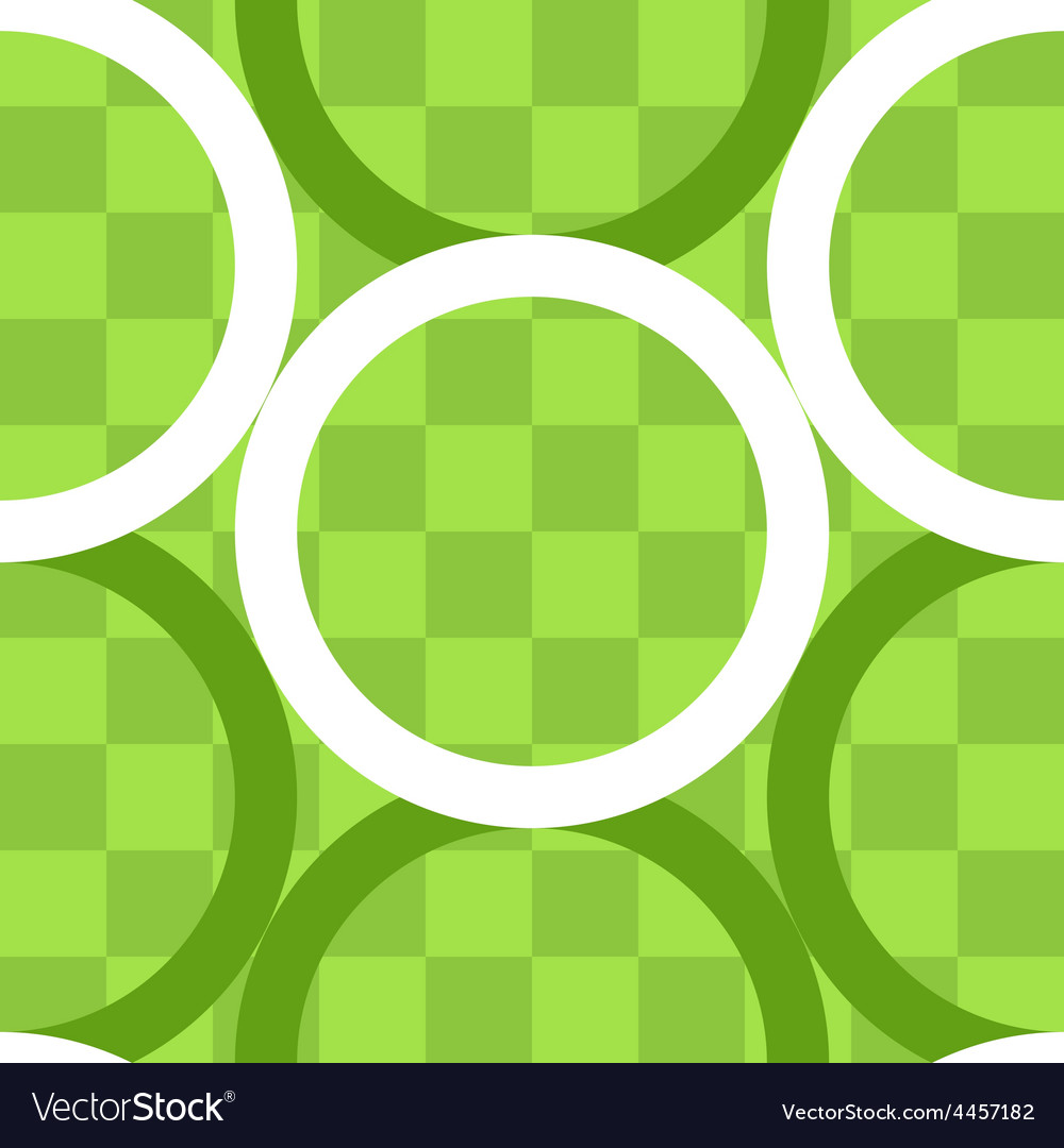 Seamless pattern of circles over checker board