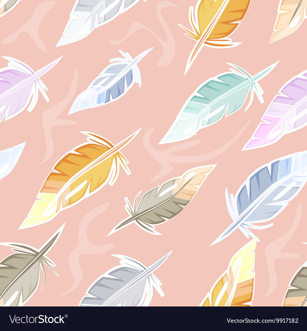 Seamless pattern with feather