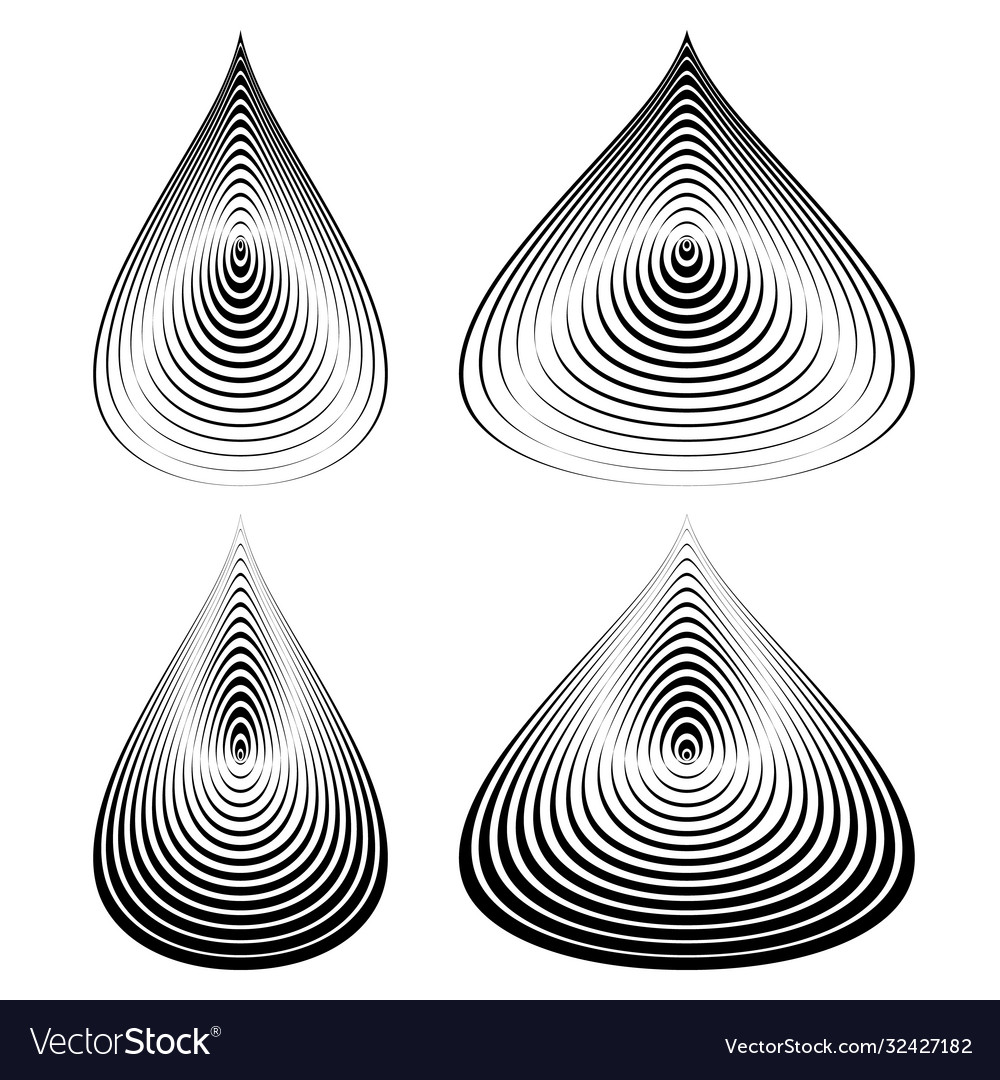 Set drops elements from lines vector image Set drops elements from lines