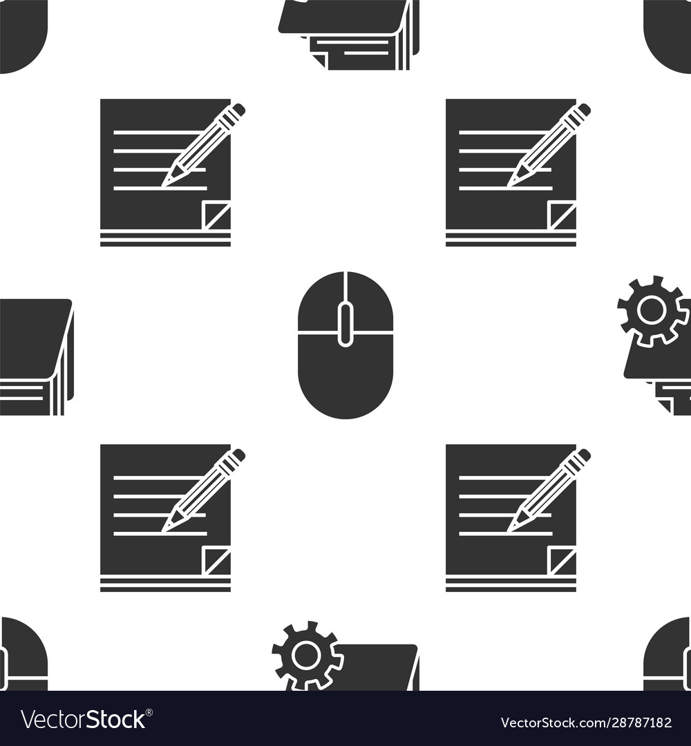 Set folder settings with gears computer mouse vector image Set folder settings with gears computer mouse