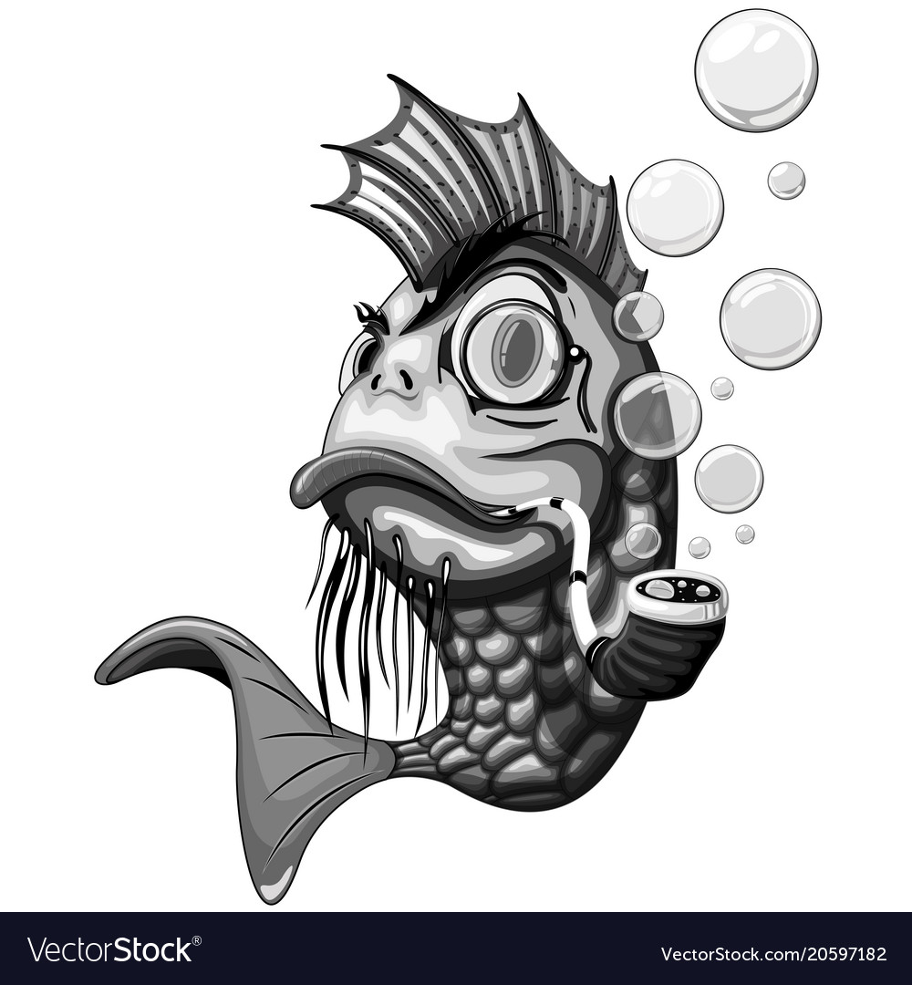Smoking fish Royalty Free Vector Image - VectorStock