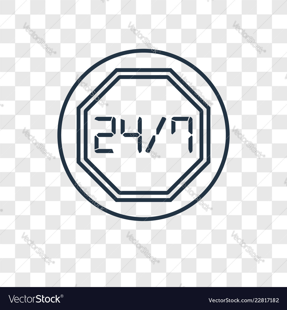 Time concept linear icon isolated on transparent