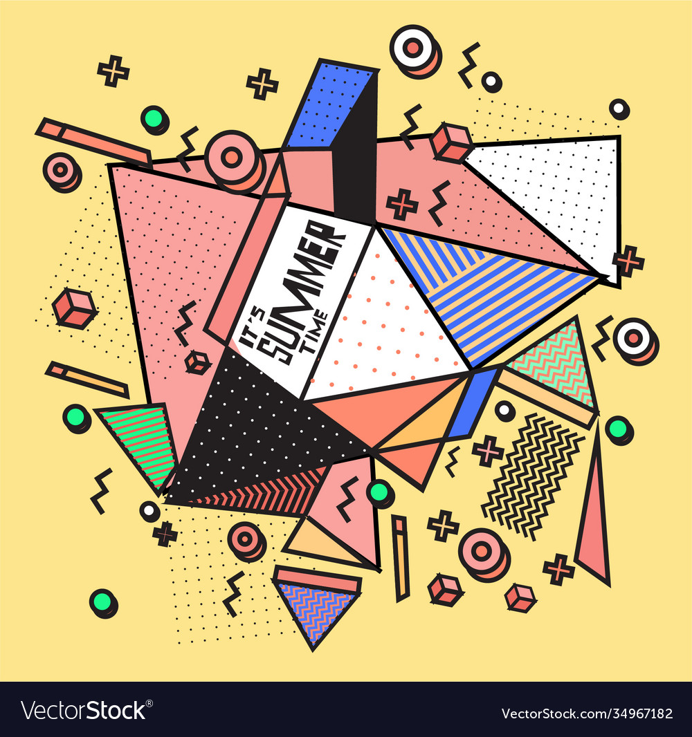 Triangle geometric forms for summer design event vector image Triangle geometric forms for summer design event
