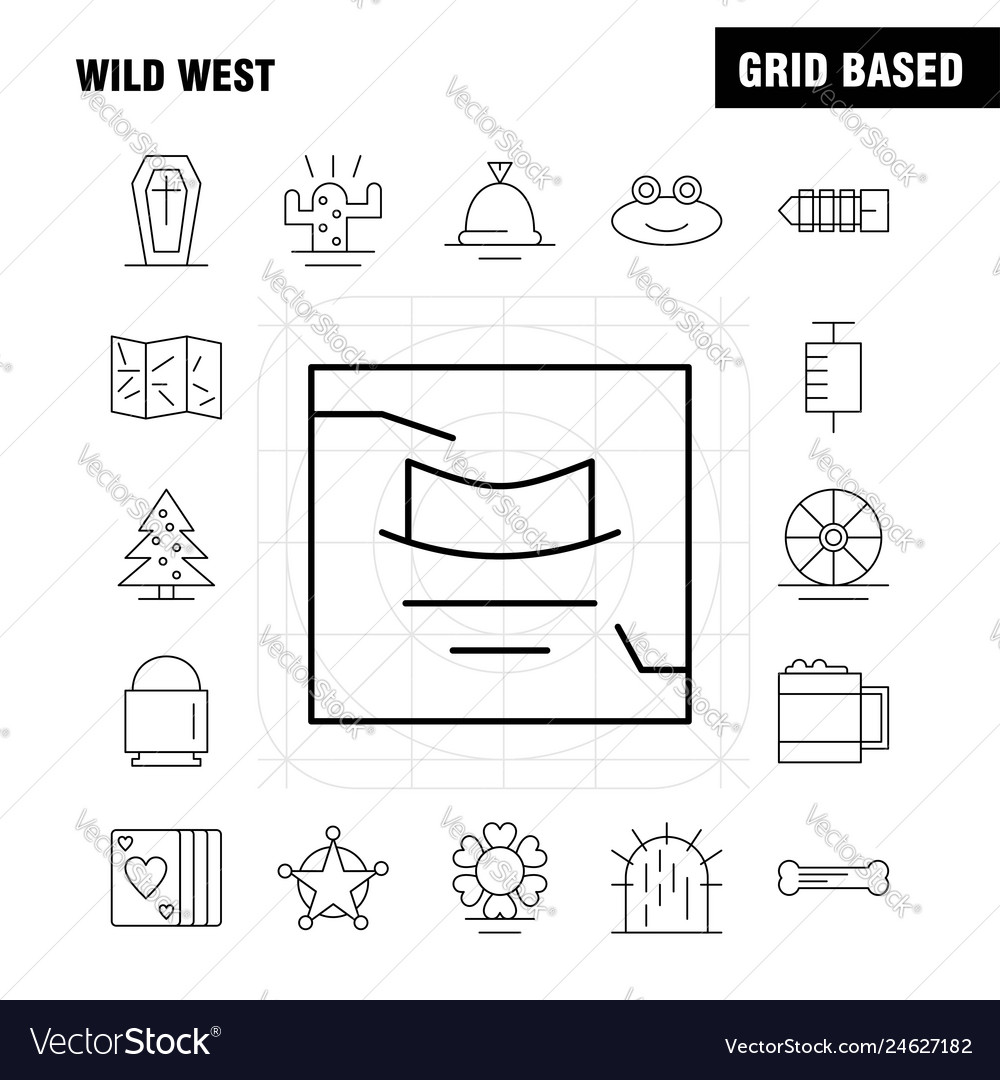 Wild west line icon for web print and mobile uxui vector image Wild west line icon for web print and mobile uxui