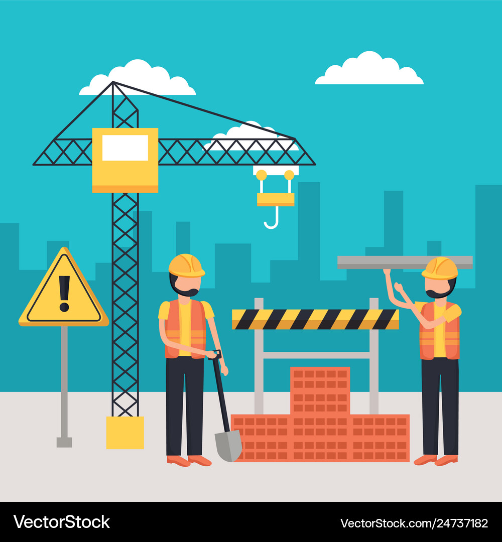 Worker construction equipment Royalty Free Vector Image