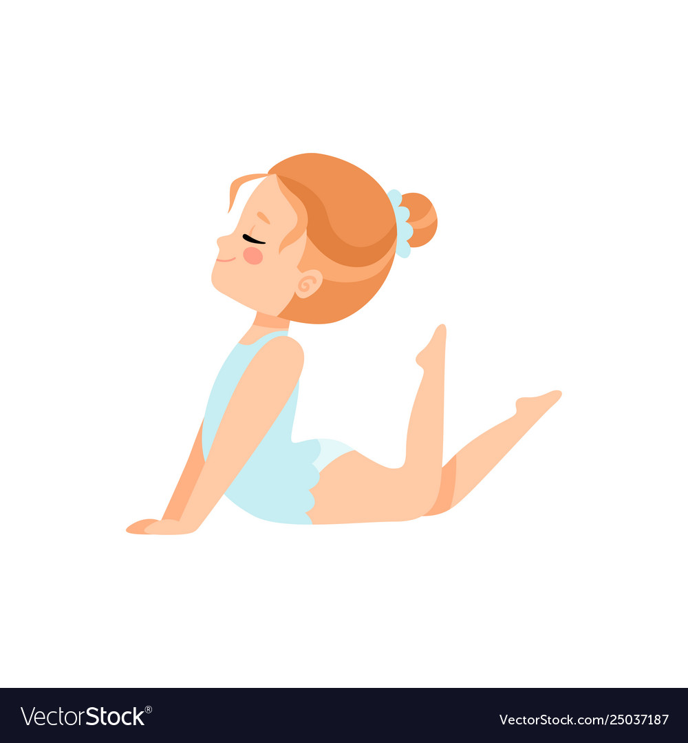 Cute little ballerina doing exercise girl gymnast Vector Image