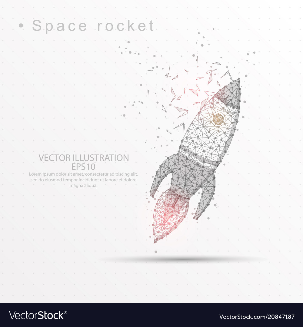 Digital Low Poly Space Rocket