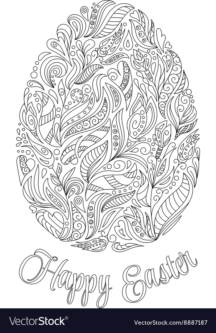 Easter egg with pattern in entangle style